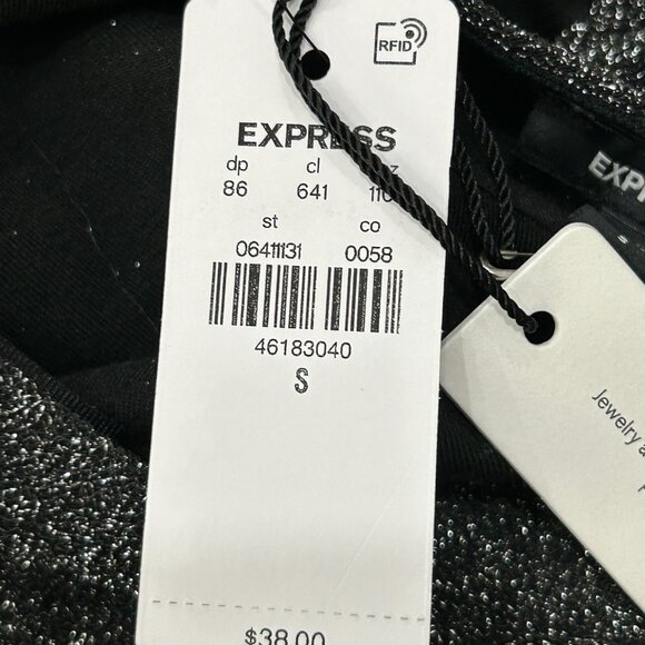Express Silver Sparkly Halter Neck Top Size S Cocktail Dressy NWT - Picture 7 of 9